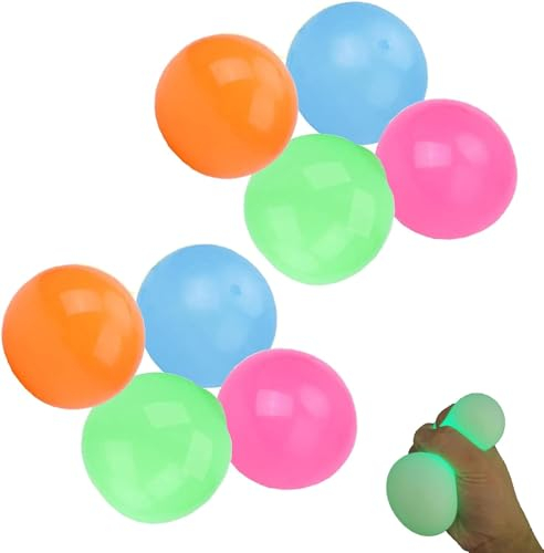 Lumiballs, 2024 Traumbälle, Traumbälle leuchten im Dunkeln, die kleben, leuchten im Dunkeln, klebrige Bälle, die an der Decke haften, Stressabbau-Bälle, Geschenke für Kinder und Erwachsene, mit