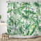 ASDCXZ Blätter Duschvorhang 180x180 cm, Frühling Sommer Tropical Grün Palmblätter Bananenblätter Weiß Bad Waschbar Duschvorhänge Polyester Textil Wasserdicht Badevorhang für Badewanne mit 12 Haken