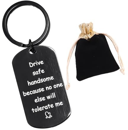 NyxSeat 1 porte-clés pour conduire en toute sécurité, 1 sac de rangement, porte-clés de voiture, porte-clés créatif, porte-clés conducteur, cadeau pour amis, Noir , 5 * 2,8 cm