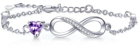 Tusuzik Damen Silber 925 Damen Zirkonia Herz Armband Verstellbares Armband Geburtstag Jahrestag Schmuck Geschenk für Frauen
