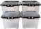 STAR SUPPLIES Strong Stackable Clear Transparent Base Storage Containers With Black Lids For Home & Office (2, 24 Litre)