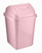 HOMESHOPA Plastic Swing Top Waste Bin, 5Litre Rubbish Recycling Waste Paper Trash Can, Square Small Flip Top Lid Dustbin, Home Kitchen Household Bathroom Office Garbage Bin (Pink)