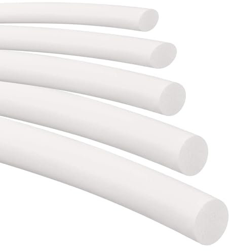 Stubotar Striscia di guarnizione in schiuma di silicone, diametro 2 mm x 5 m di lunghezza, rotonda solida spugna bianca striscia morbida durevole per fai da te, guarnizioni, tubi in schiuma