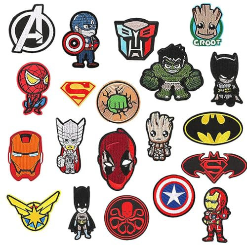RHQFDM 20 Pieces Embroidered Patches Patches to Iron on Children Patches to Iron on Embroidered Patches Applications for Backpacks, Jeans, Jackets and Clothing DIY Craft