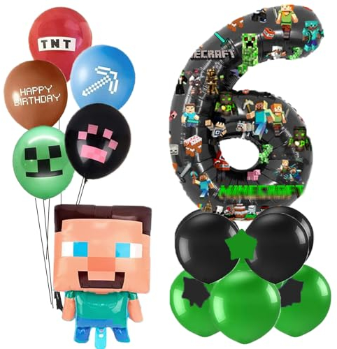 Luftballons zum 6. Geburtstag, 81,3 cm, Folienballons für Kindergeburtstag, Party-Dekorationen (Nummer 6)