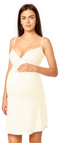 Merry Style Combinación Interior de Embarazo para Mujer de Viscosa Enagua elástica Ligera Agradable al Tacto camisón Mujer Dormir Ropa de Diario Camisa de Noche Verano MS10-466