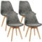 ANVOFONG Esszimmerstühle 4er Set,Beine aus Buche Massiv-Holz,Skandinavisches Retro-Design,bequemer Schalenstuhl - Eleganter Küchenstuhl,Stuhl Esszimmer für Esstisch,Gray