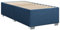 vidaXL Bettgestell, Bett mit Bettfüße Lattenrost, Polsterbett für Schlafzimmer, Einzelbett Bettrahmen, Modern, Blau 90x200cm Stoff