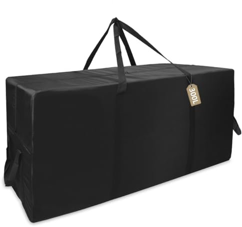 Auflagentasche Gartenauflagen Schutzhülle Polsterauflagen, 300L Übergröße Reisetasche Groß, Oxford Stoff, Belastbar für Bettwäsche, Decken, Bettdecken, Kissen, Perfekte Lösung für Haus und Reisen