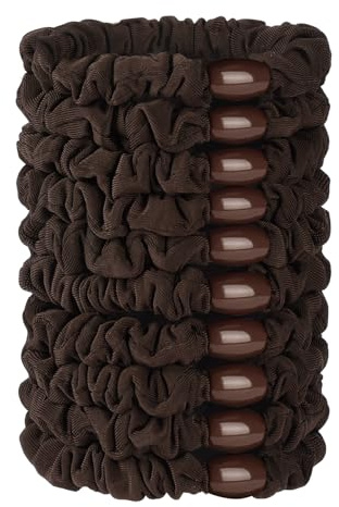 JessLab Scrunchy Hair Ties, 10 Pcs Silk Satin Hair Ties Ponytail Holders Gentle Elastic No Damage Scrunchies Hair Bands Stretchy Hair Accessories for Girls Women Ladies, Brown