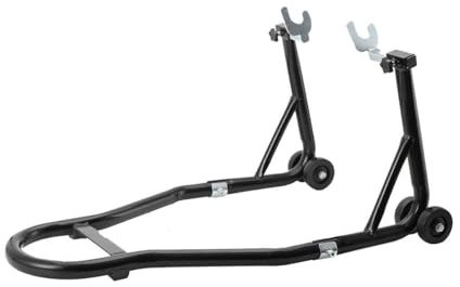 Adjustable Front and Rear Paddock Stand on Wheels - Heavy Duty Motorbike Stand Lift for Workshop Garage Repair Shop