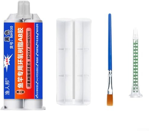 For Fishing Rod Repair Kit 50ml Glue Epoxy for Metal Rods Transparent and (black)