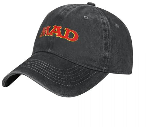 ROBEIUO Retro Distressed Baseball Cap Vintage Mad Magazine Cowboy Hat Sun Hat for Children Hip Hop Men's Women's Black