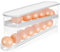 ABOOFAN Egg Holder Storage for Fridge Countertop Dispenser with Lid 2 Tier Rolling Tray Container