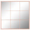 ESPEJO HIERRO CRISTAL 90X2X90 VENTANA ROSA PALO