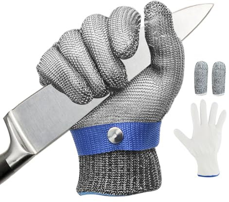 Scettar 1 Stück Schnittschutzhandschuh, Küche, Level 9, Küchenhandschuhe für Austern, Arbeitshandschuhe gegen Schnitte, für Küche, Löten und Gartenarbeit (M)