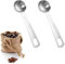 2 Pcs Tablespoon Scoops, 7.5ml Stainless Steel Measuring Scoops, Long Handled Metal Coffee Spoon, Mini Stainless Tablespoons Measuring Spoon, for Measurings Coffee, Milk Powder (Silver)