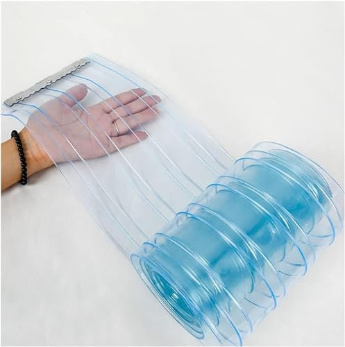 ELDFLRURB Plastic Vinyl PVC Strip Door Curtain, Anti-adhesion Freezer Workshop Garage Supermarket Vinyl Strips, 2.1mm Thick for catering and cold rooms.(1.95x2.5m)