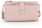 FLORA CO PARIS - Petit Sac Bandoulière Femme - Sacoche Téléphone Portable Ville Fête - Pochette Porte-Cartes Similicuir Grainé Souple - Chic Tendance - Rose
