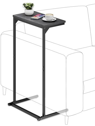 TUTOTAK Tavolino a forma di C, tavolino da salotto da 72,9 cm, tavolino da salotto, camera da letto, nero TB01BK071EU