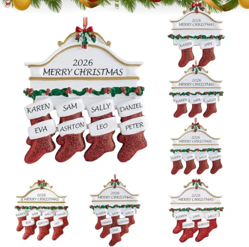 DIY Weihnachtsbaum Anhänger mit Namen, Familien Weihnachtsdeko 2026 (S-8) | DIY Weihnachtsdeko mit Namensfeldern, kreative Familiengestaltung für den Weihnachtsbaum