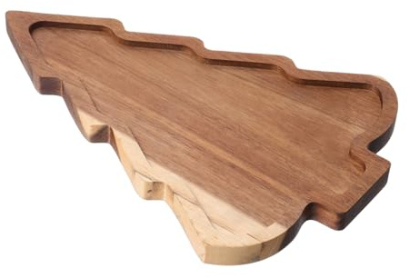 Toyvian Holz Weihnachtsbaum Serviertablett Baumförmiges Kinderfreundliches Dessert Candy Dish Festliches Pflegeleichtes Snacktablett für Weihnachtsdeko und Familienfeiern