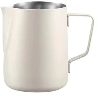 350/600ML Coffee Milk Frothing Pitcher Jug 304 Stainless Steel Precise Scale Latte Barista Professional CafeUtensil(350ML Beige)