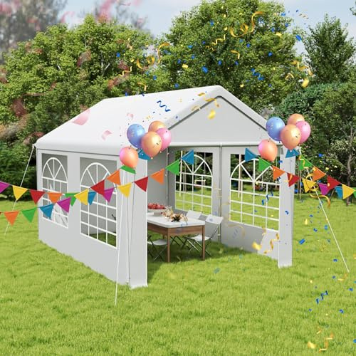 SUBTLETY Pavillon 3x4 Wasserdicht Stabil Winterfest Gartenzelt mit 4 Seitenwänden Vollverzinkte Stahlrohre Gartenpavillon Partyzelt für Private Feiern, Gartenfeste, Märkte & Events (Weiß)