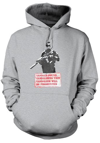 Banksy Vandals Found Vandalizing Hoodie – Heather Grey Medium (101,6 cm Brustumfang), grau meliert