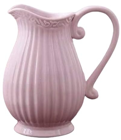 Pastel Brocca in ceramica da 1,2 l, rosa – vaso, caraffa per latte in stile rustico, country, francese, colori pastello, gesso