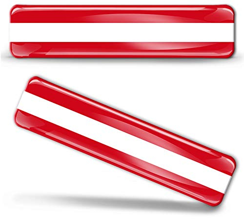 Biomar Labs® 2 x Aufkleber 3D Gel Silikon Stickers Austria Flag Österreich Österreichische Flagge Fahne Autoaufkleber F 1