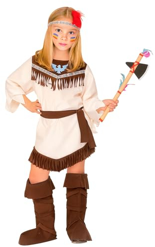 W WIDMANN MILANO Party Fashion - costume bambino indiano, vestito, squaw, wild west, figlia del capo, carnevale