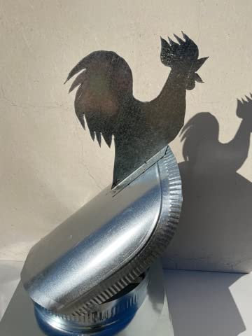 FUMAIOLO COMIGNOLO GIREVOLE GALLO CON GALLETTO ZINCATO PER CANNA FUMARIA (42x42cm)