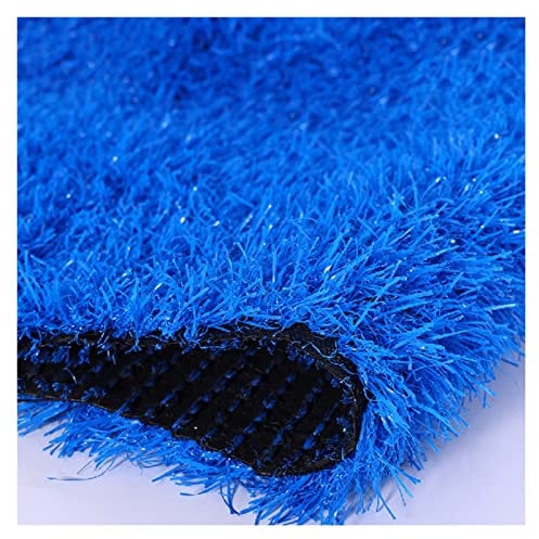 YJEUZCD Synthetic Artificial Grass Turf, Outdoor Anti-shedding Turf Rug Mat, Cuttable DIY Playgrounds Backyard Coloured Decorative Fake Grass Carpet, Custom Sizes (Color : Blue, Size : 60x90cm)