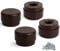 F!XBL Möbelfüße verstellbar Füße für Möbel Ø 55 mm Möbelerhöhung 23-35 mm hoch 4er Set Möbelbeine Rund Braun