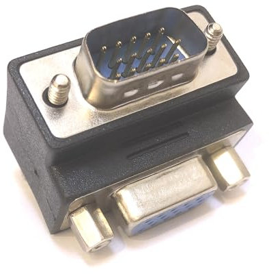 Bend down 270 Degree With Locking Bolts Computer Connector 15 Pin Joint Notebook Laptop Host Display Monitor VGA Connect Adapter Right-Angle Elbow VGA3+9 Line Conversion Head Screw Parts Accessories