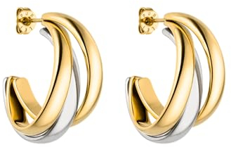 PURELEI® Cascade Ohrringe (Bicolor) – Damenohrringe aus langlebigem Edelstahl – Wasserfeste Ohrringe Damen – 2,0 cm Durchmesser – Modeschmuck für deinen individuellen Look