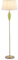 Lighting Supermarket Malham Large Ceramic Floor Lamp with Ivory Pleated Shade - Green & Antique Brass