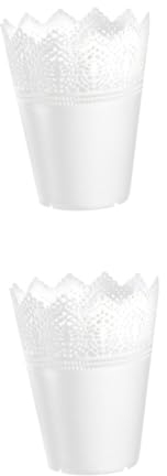 BESPORTBLE 8 Pièces Pot De Fleur Pots De Fleurs Tasses à Café en Verre Évider Frites Et Trempette Plat De Service Décoration De Chambre Esthétique Pot De Jardinière Dentelle Blanche