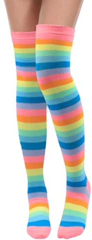 Calzini alti al ginocchio,1PCS calze al ginocchio arcobaleno,calzini donna lunghi,parigine donna invernali,arcobaleno calze parigine,calze lunghe donna,calze simpatiche donna,calze colorate donna