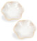 Dmnnlp Tea Bag Dish, Ceramic Spoon Rest 4.3 Inch, Flower Shape Small Bowls for Dips, Spoon Holder Kitchen, Condiment Dish, Snack Bowls, Sushi Soy Dish 2pcs (White)