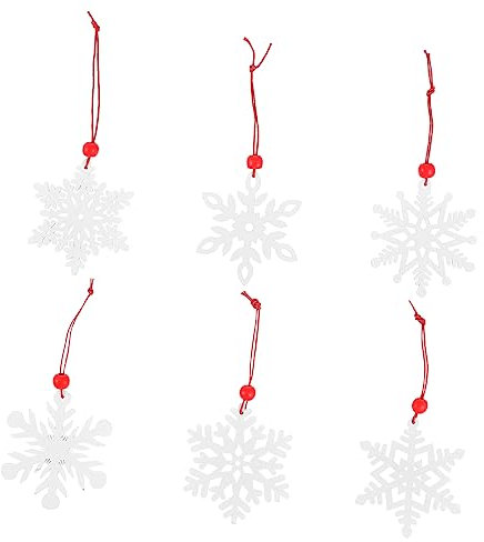 Gogogmee 6stücke Holz Schneeflocken Weihnachtsbaum Dekorative Hängedekoration Für Festliche Atmosphäre Für Gestaltungen Und Kreative Weihnachtsgrüße