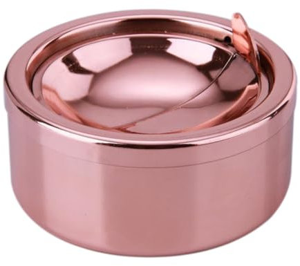 BEAHING Edelstahl -Aschenbecher mit Deckelwinddichte Aschenbecher zum Außenbereich Flip Top Metal Aschenbecher Roségold -Aschenbecher für draußen