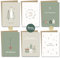 Weihnachtskarten - 36 Hochwertiges Weihnachtskarten mit Umschlag Set – Kleine Weihnachtskarten Klappkarten A6 recycelt Karten weihnachten Grußkarten für Familie Freunde Weihnachtspostkarte Aquarell