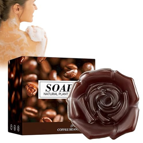 Boxiatil Savon solide au café - Savon naturel aux huiles essentielles pour un nettoyage en profondeur - Savon naturel pour les cheveux, le visage, le corps, les morceaux de savon faits à la main