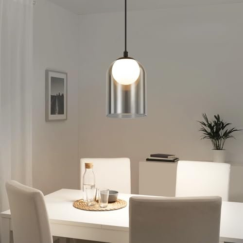 CBJKTX Hängelampe Schlafzimmer Hängeleuchte Glas -Vintage Pendelleuchte 1 Flammig Esszimmerlampe Hängend G9 Industrial Pendellampe Höhenverstellbar für Esstisch Esszimmer Küche (ohne Leuchtmittel)