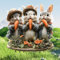 Pipihome Osterdeko Outdoor, Osterhase Gartenstecker Ostern Deko, Osterhasen für Draußen und Drinnen Garten Osterdekoration, Osterhasen Figuren Vintage Garten Stecker Deko Frühling Ostern Hase