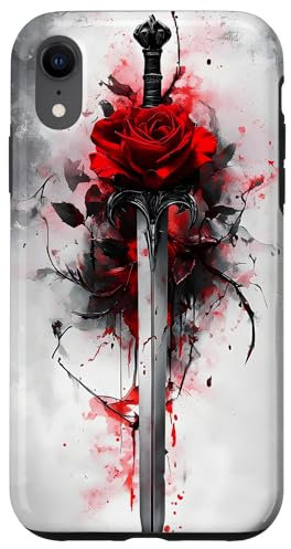 Dark Rose and Sword Floral Gothic Case for iPhone XR