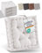 Beautissu 4er Set Bodenkissen Sitzkissen 50x50 cm - Dickes Matratzenkissen 10cm - 100% Baumwolle Stuhlkissen Indoor & Outdoor Sitzkissen Boden Tragegriff extra Dicke Sitzauflagen Natur - Mila