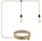 JZCDR Lámpara Colgante de Cuerda de Cáñamo con Enchufe y Interruptor, 2 Luces Casquillo E27 con Cable Textil de 6 m, kit de Lampara Colgante Vintage DIY para Comedor y Dormitorio